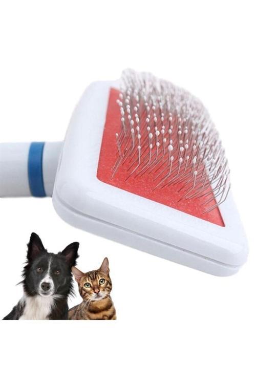 Paslanmaz Evcil Kedi Köpek Tüy Tarama Toplama Fırçası Kolay Temizlenir Tımar Fırçası Iğne Uçlu