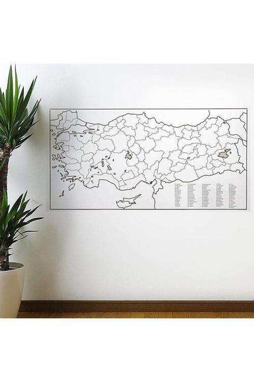 Yazılabilir Türkiye Haritası Manyetik Duvar Stickerı 110 X 56 Cm (4415)