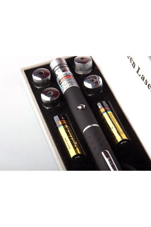 Yeşil Lazer Pointer 50 Mw 15 Km Etkili (5 Başlıklı) (4415)
