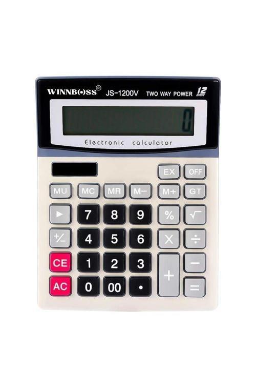 12 Haneli Geniş Lcd Ekran, Pilli Büyük Düğmeli Hesap Makinesi (4415)