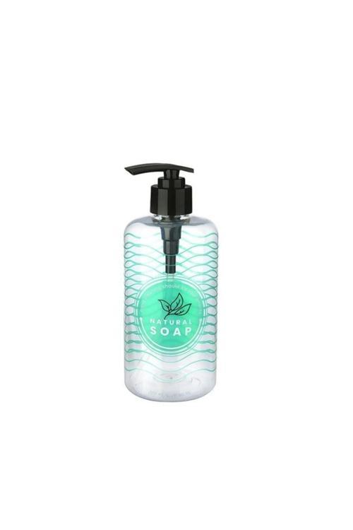 Yeşil Şeffaf 500 Ml Yuvarlak Sıvı Sabunluk Mutfak Banyo Sabunluk
