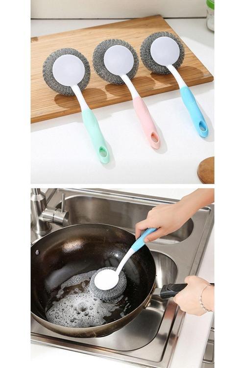 Mangal Temizleme Fırçası - Barbekü Fırçası - Lavabo Bulaşık Fırçası Teli