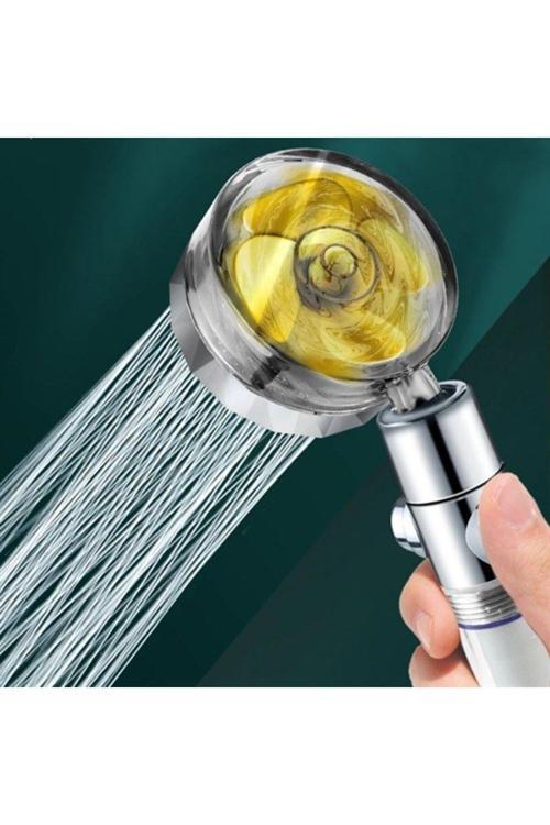 Turbo Pervaneli Su Tasarruflu 360 Derece Dönebilen Ayarlanabilir Tazyikli Duş Başlı