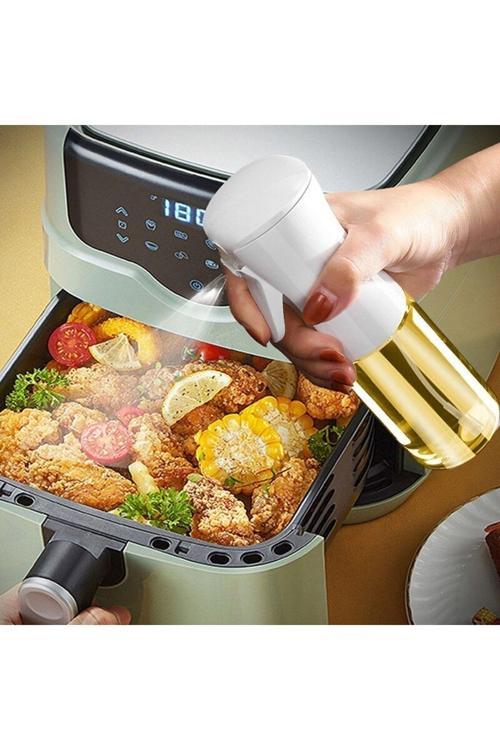 Sprey Cam Yağ Şişesi 210 Ml Tetikli Yağ Limon Sos Spreyi Airfyer- Tava Yağdanlık