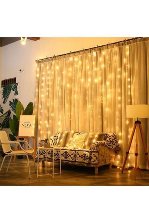 Perde Led 2X2 Metre 320 Led 8 Fonskiyonlu Dekoratif Led Günışığı Saçak Peri Masalı Led Işık