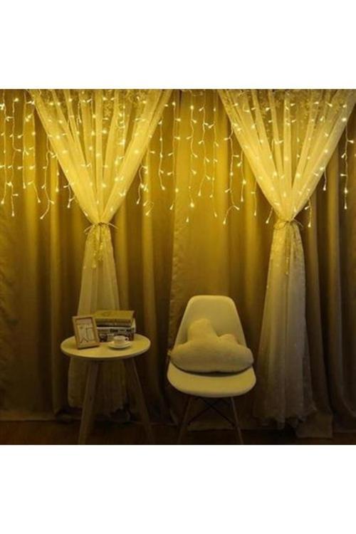 Perde Peri Işık 8 Fonksiyonlu 16 Saçaklı Perde Led 3 X 1 (Günışığı) Nişan Söz Düğün Konsept Işık