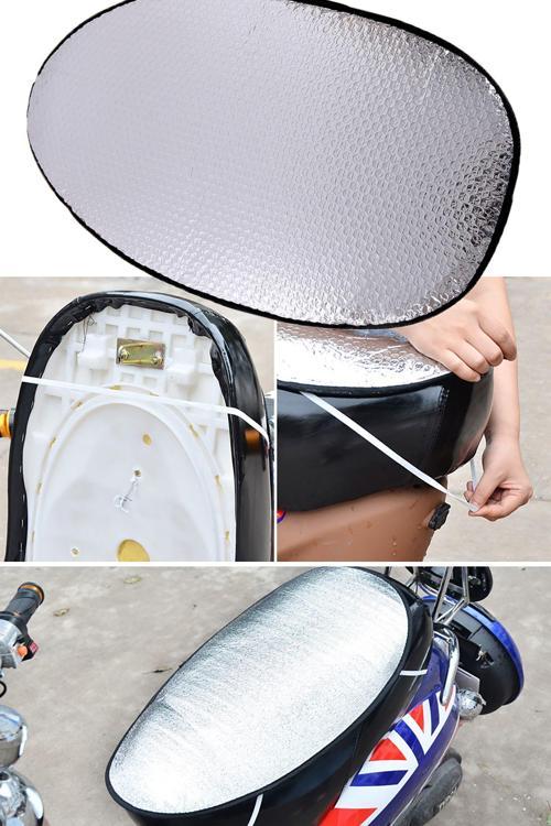 Su Geçirmez Motosiklet Sele Güneşliği Lastikli Alüminyum Isı Yalıtımlı Yağmur Koruma Pedi