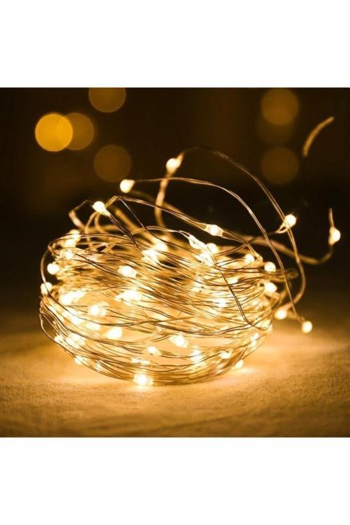 Peri Led Işık 28 Ledli Pilli 3 Metre Sarı Led Şerit Düğün Nişan Özel Gün Süsleme Işığı