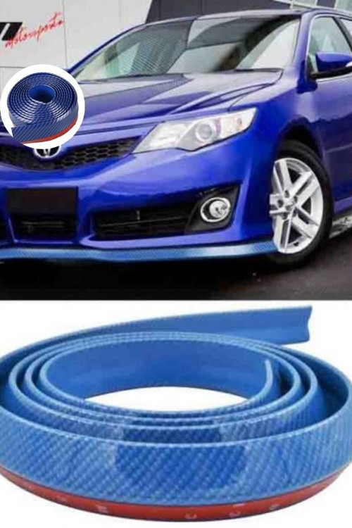 Mavi 5 Metre Araba Oto Ön Tampon Koruyucu Kauçuk Pratik Tampon Şerit Bant Döşeme Kiti