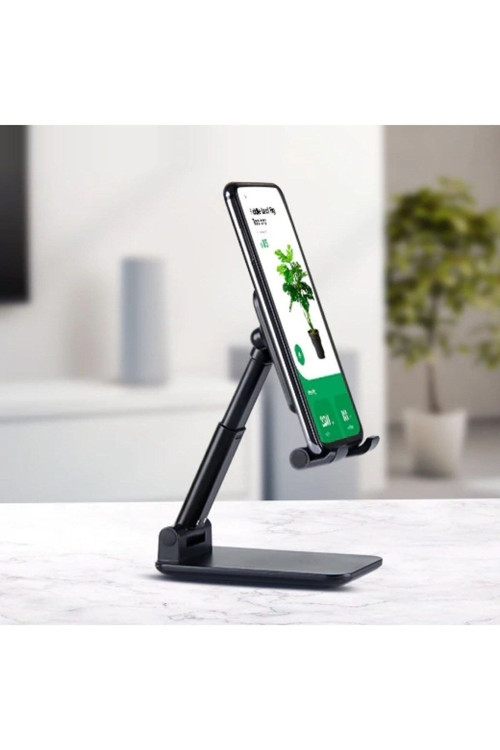Universal Taşınabilir Cep Telefonu Standı Masaüstü Siyah Aynalı Katlanabilir Telefon Tutucu