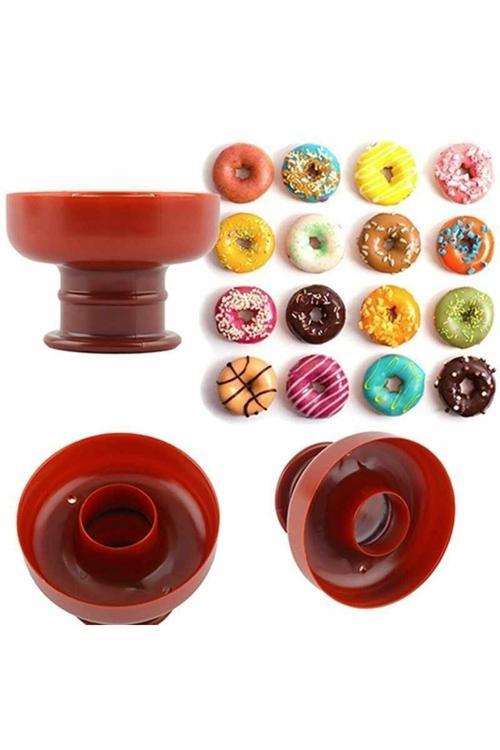Yuvarlak Donut Kek Hamur Kesici Kalıp Donut Shaper Amerikan Keki Yapma Aparatı