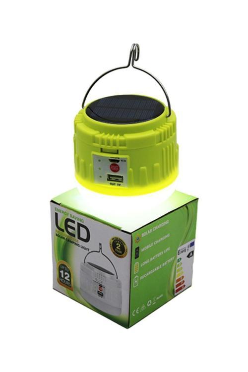 Usb - Solar Şarjlı Askılı Kamp Lambası - Powerbank (4415)