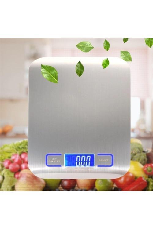Piili Platin Mutfak Tartısı Hassas Ölçümlü Maksimum 5 Kg Kapasiteli Led Ekran Platin Dijital