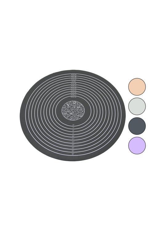 Yuvarlak Renkli Silikon Hamur Matı Ölçek Çizimli 190Gr Çap: 45Cm (4415)