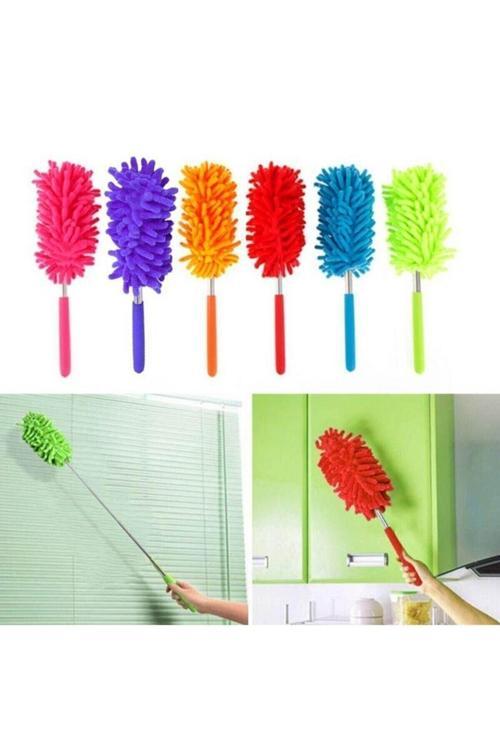 Mavi Mikrofiber Teleskopik Uzayabilen Toz Alma Fırçası Aparatı