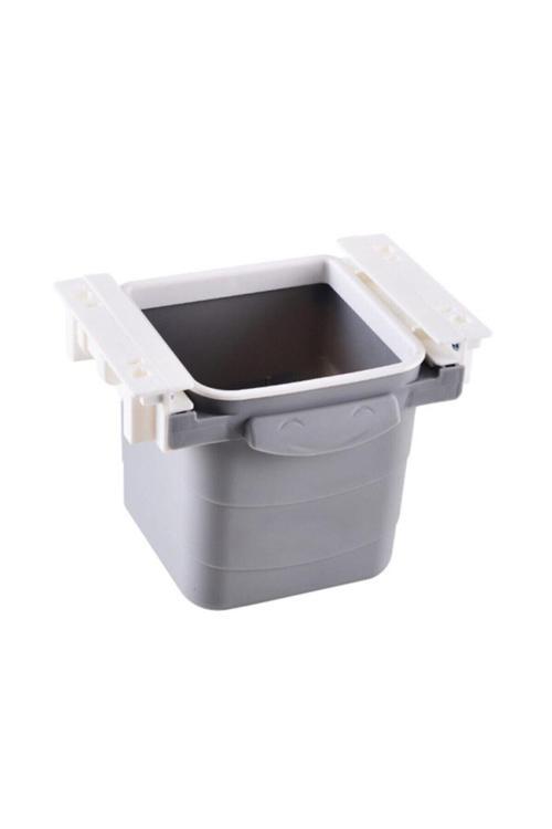 Sürgülü Mini Masa Çöp Kovası Plastik Tezgah Altı Geri Çekilebilir Yapışkanlı Görünmez Bölme Pratik