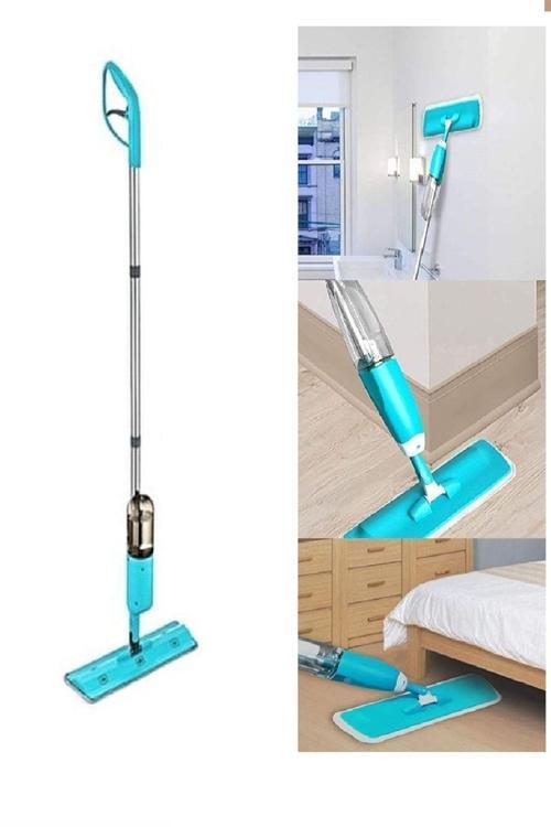 Pratik Sprey Mop Döner Başlıklı Spreyli Mop Parke Ahşap Fayans Temizleyici Su Hazneli Sihirli Paspas