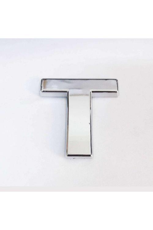 T Harfi 9 Cm Yapışkanlı Kapı Ev İşareti Harfi Haneli Daire Otel Ofis Dış Kapısı Plastik Gümüş Harf