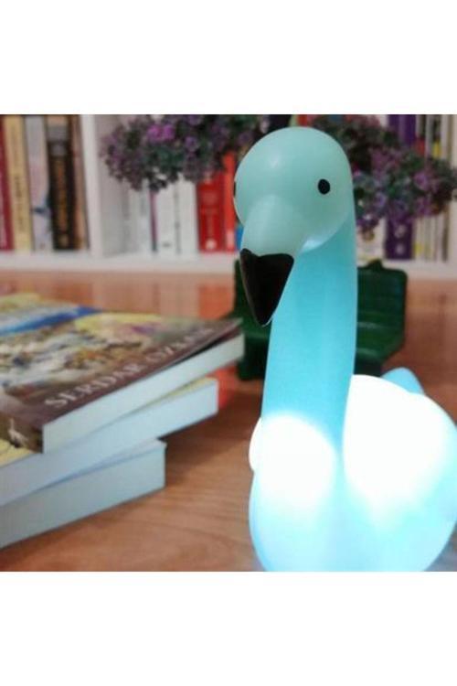 Pilli Kuğu Gece Lambası Dekoratif Işık Altında Renk Değiştiren