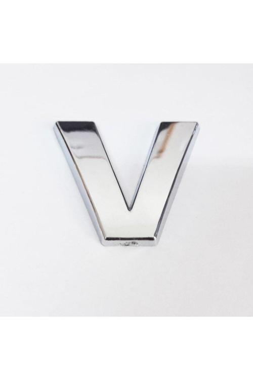 V Harfi Villa Tipi Krom Yapışkanlı 9 Cm Harf