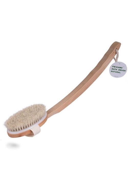 Pürüzsüz Görünüm At Kılı Selülit Fırçası (Oval Sökülebilir Sap)