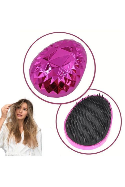 Neon Pembe Düzleştirici Tarak Geniş Aralıklı Her Saç Tipine Uygun Fırçalı Saç Düzleştirici (4415)