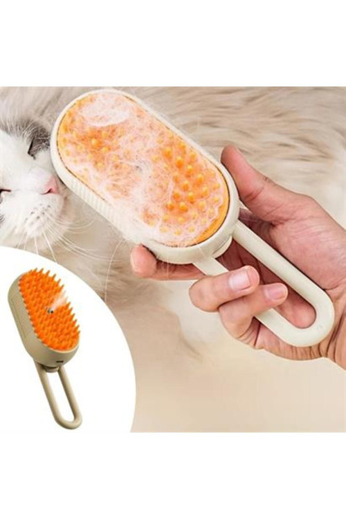 Saplı Su Püskürtmeli Kedi Köpek Fırçası Masaj Etkili Tüy Toplama Tarağı