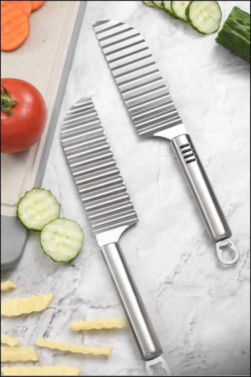 Şekilli Patates Bıçağı Tırtıklı Patates Salatalık Kesici Doğrayıcı