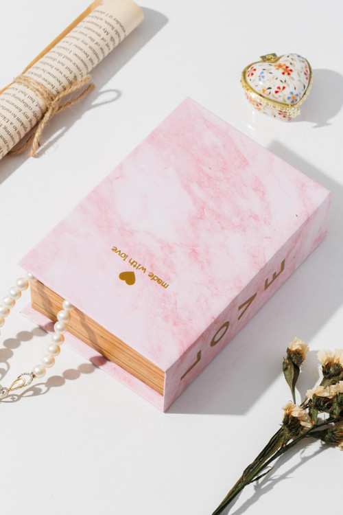 Pembe Love Yazılı Mini Kitap Kutu Takı Aksesuar Organizer