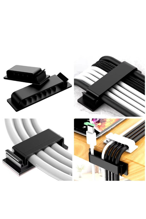 4'Lü Yapışkanlı Kablo Düzenleyici Klips Set