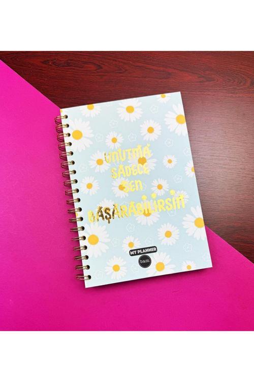 Unutma Sadece Sen Başarabilirsin|Tasarımlı Sticker'Lı Konuşan Ajanda Haftalık Planlayıcı Defter