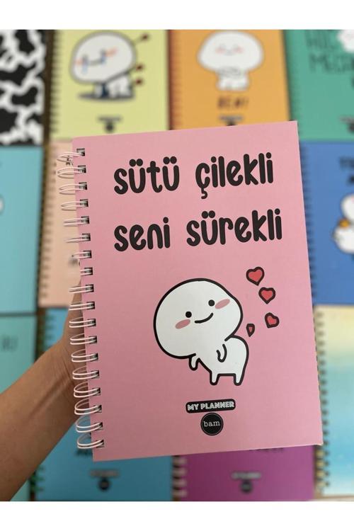 Sütü Çilekli Seni Sürekli Konuşan Ajanda-Akademik Ajanda Planlayıcı