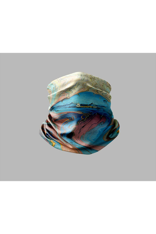 Ebru Sanatı Tasarımlı Motorcu Buff Maske Outdoor Boyunluk Unisex Bandana