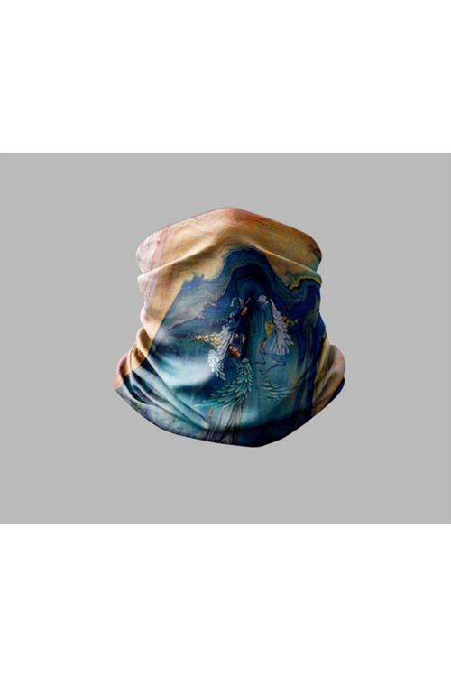 Ebru Sanatı Tasarımlı Motorcu Buff Maske Outdoor Boyunluk Unisex Bandana