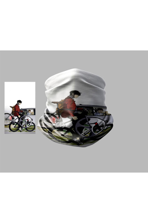 Bisiklet Tasarımlı Motorcu Buff Maske Outdoor Boyunluk Unisex Bandana