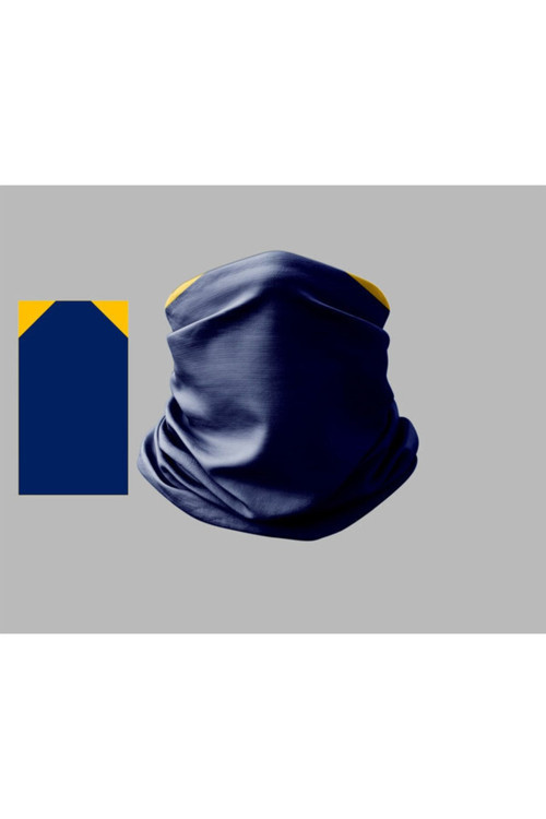 Sarı Lacivert Tasarımlı Motorcu Çok Amaçlı Outdoor Boyunluk Unisex Bandana