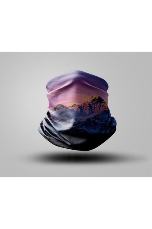 Dağ Tasarımlı Motorcu Buff Maske Outdoor Boyunluk Unisex Bandana