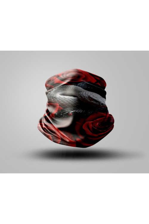 Snake Tasarımlı Motorcu Buff Maske Outdoor Boyunluk Unisex Bandana