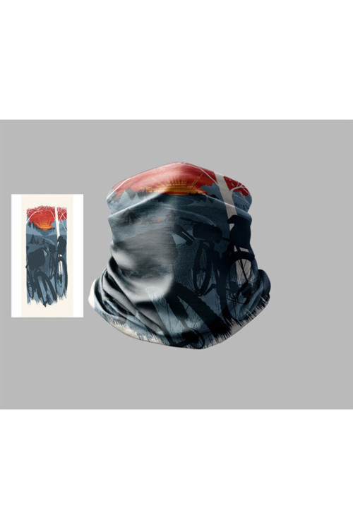 Bisiklet Tasarımlı Motorcu Buff Maske Outdoor Boyunluk Unisex Bandana