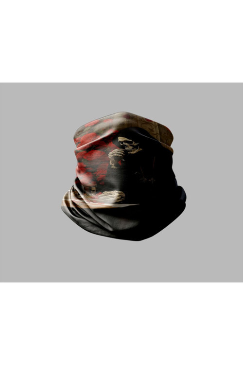 Kuru Kafa Tasarımlı Motorcu Buff Maske Outdoor Boyunluk Unisex Bandana