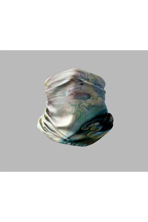 Ebru Sanatı Tasarımlı Motorcu Buff Maske Outdoor Boyunluk Unisex Bandana