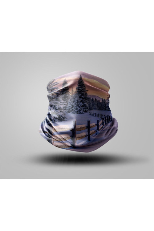 Dağ Tasarımlı Motorcu Buff Maske Outdoor Boyunluk Unisex Bandana