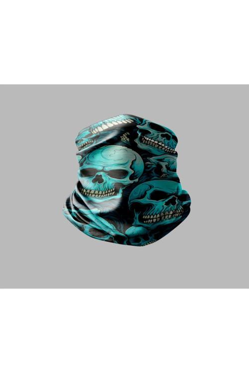 Kuru Kafa Tasarımlı Motorcu Buff Maske Outdoor Boyunluk Unisex Bandana