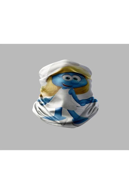 Şirinler Tasarımlı Motorcu Buff Maske Outdoor Boyunluk Unisex Bandana