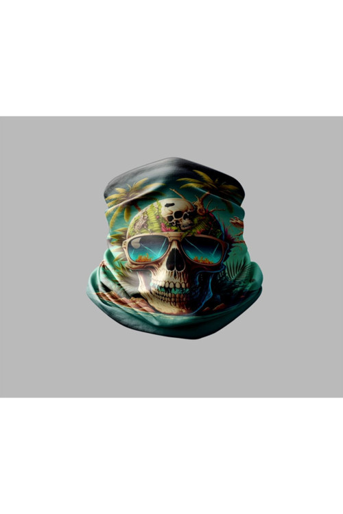 Kuru Kafa Tasarımlı Motorcu Buff Maske Outdoor Boyunluk Unisex Bandana