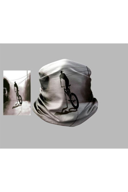 Bisiklet Tasarımlı Motorcu Buff Maske Outdoor Boyunluk Unisex Bandana