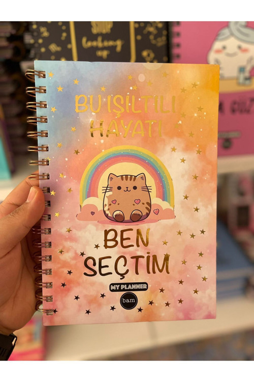 Bu Işıltılı Hayatı Ben Seçtim| Sticker'Lı Tarihsiz Konuşan Ajanda Haftalık Planlayıcı Defter
