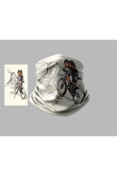 Bisiklet Tasarımlı Motorcu Buff Maske Outdoor Boyunluk Unisex Bandana