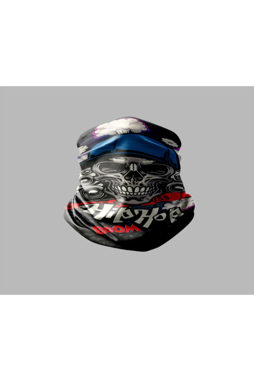 Kuru Kafa Tasarımlı Motorcu Buff Maske Outdoor Boyunluk Unisex Bandana