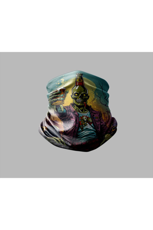 Kuru Kafa Tasarımlı Motorcu Buff Maske Outdoor Boyunluk Unisex Bandana